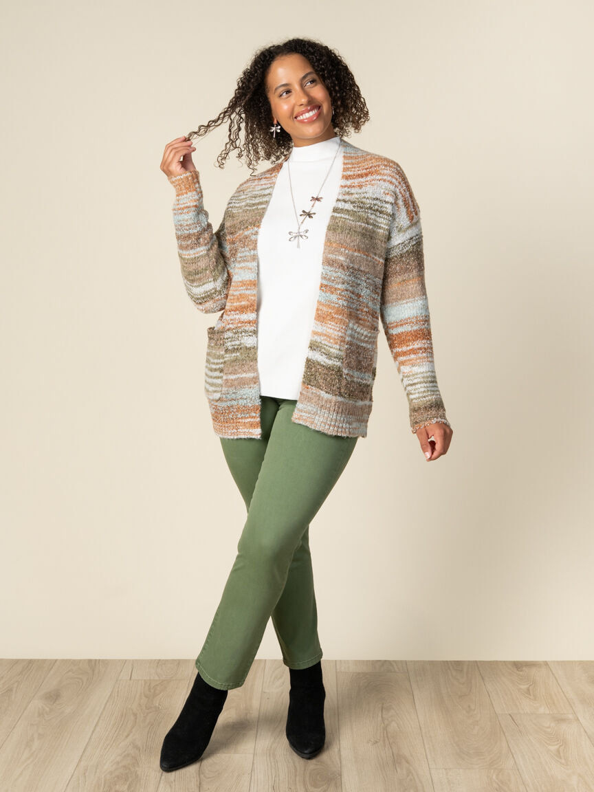 Long Sleeve Space-Dye Cardigan