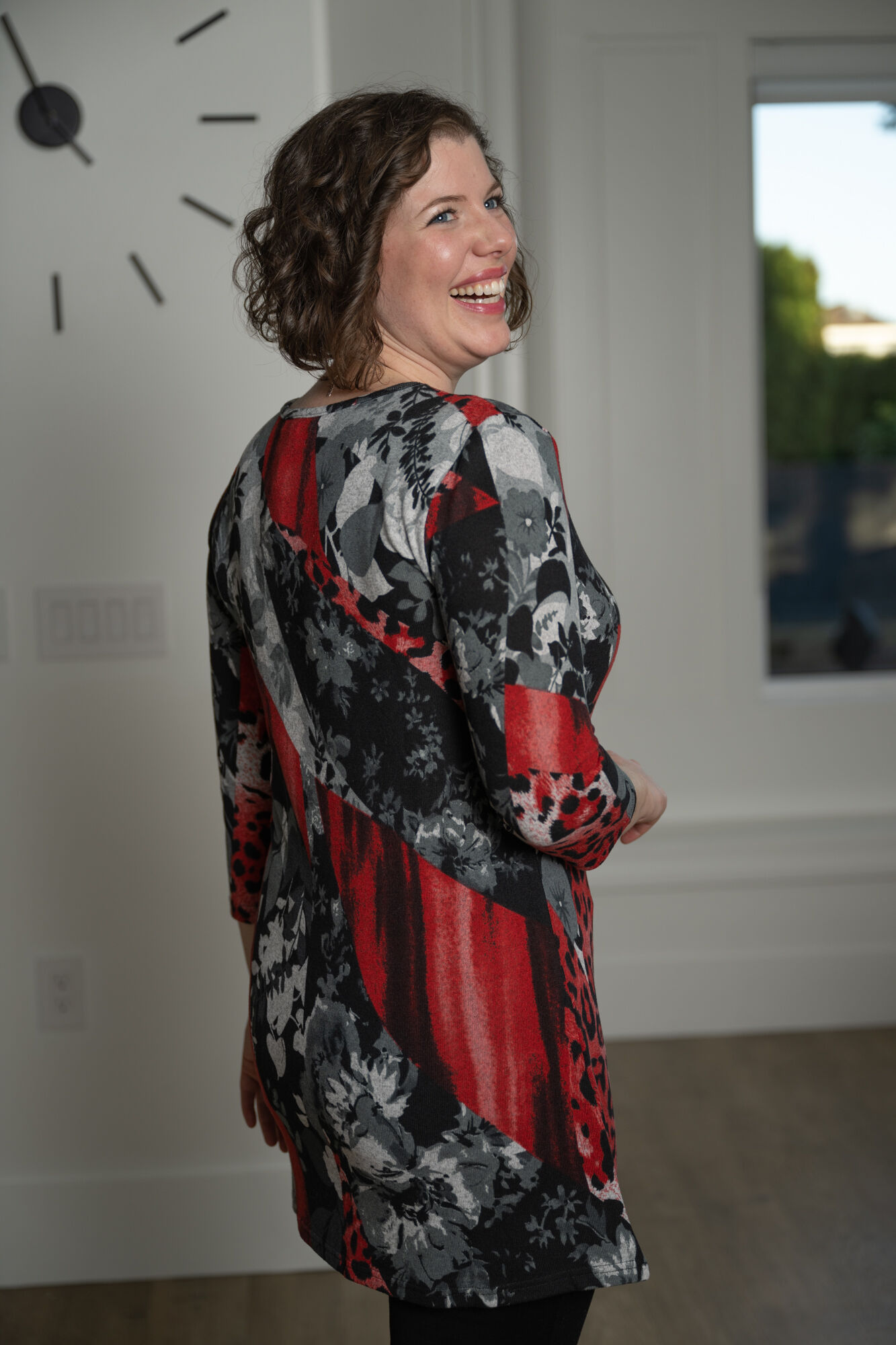 Vibrant Red Printed Tunic  Image 2