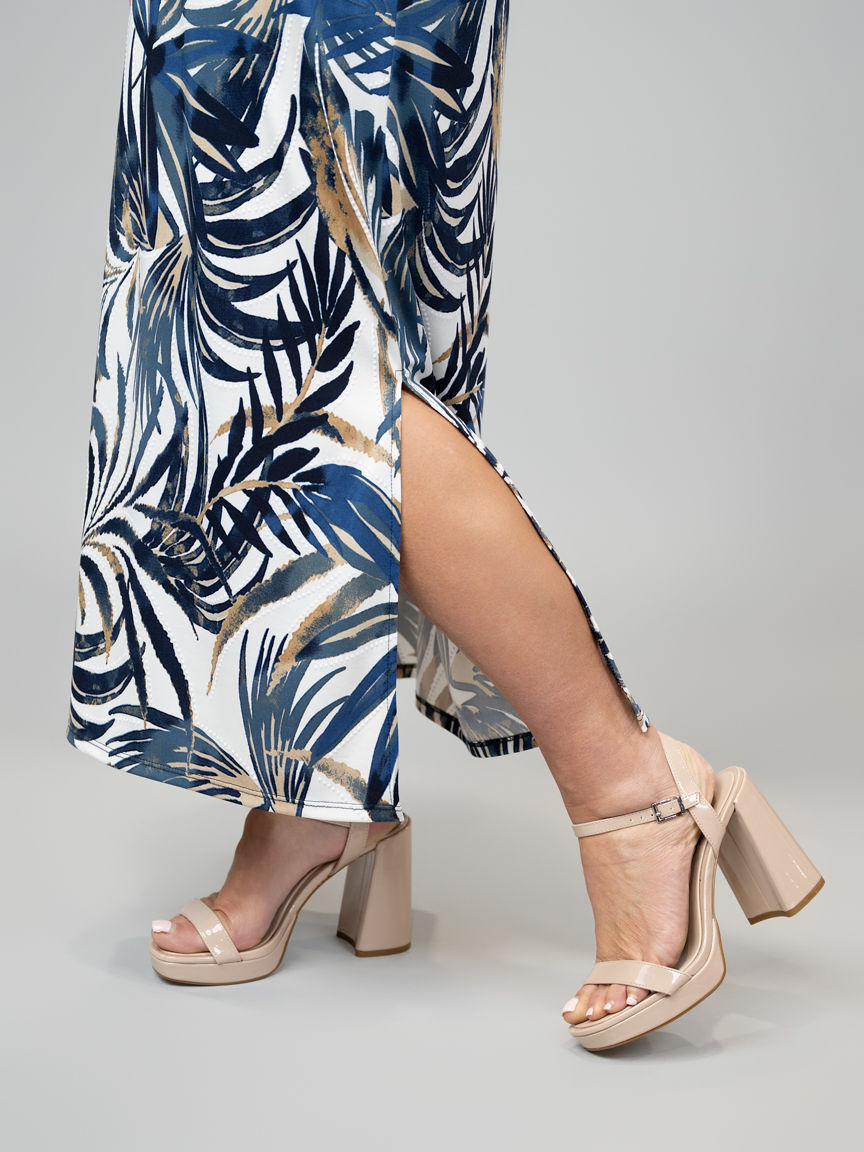 Long Luxe Sleeveless Dress with Side Slits Image 3