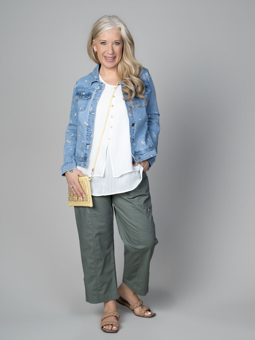 Marisa Relaxed Fit Denim Jacket With Embroidery 