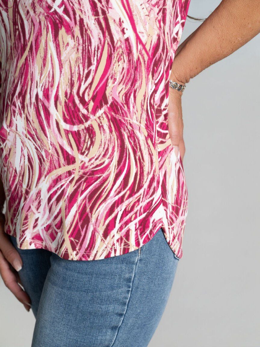 Elbow Sleeve Printed Top