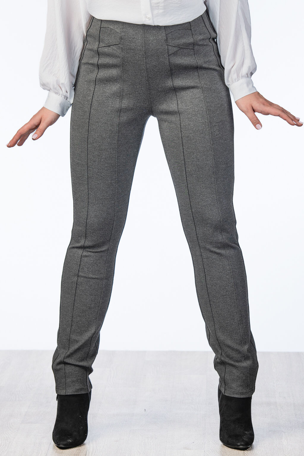 Pipping Pinned Pull-On Skinny Stretchy Pants Image 2