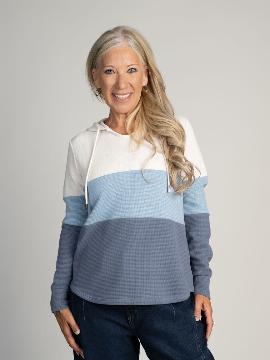 Waffle Knit Hooded Top