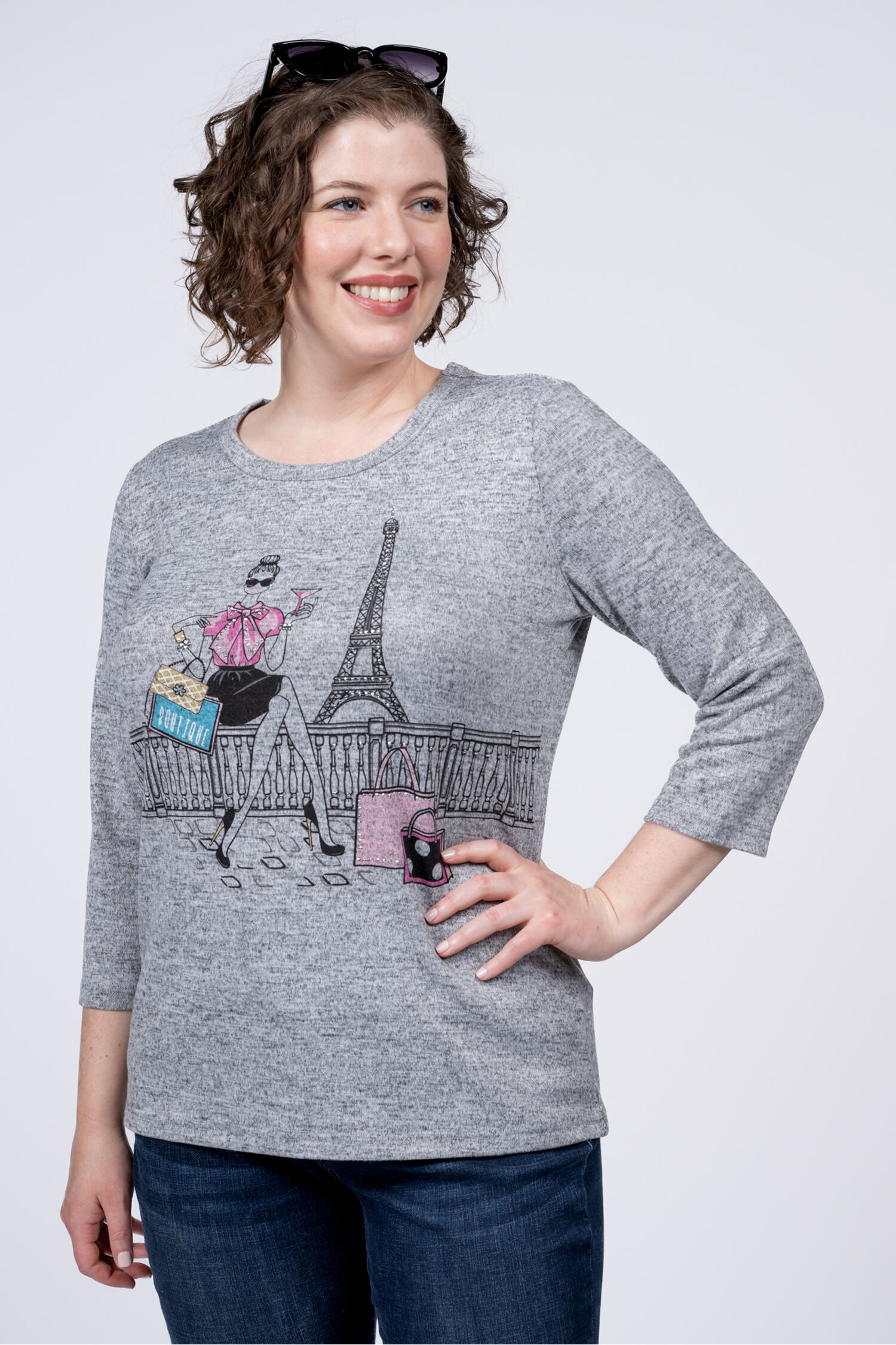 Martinis in Paris Long Sleeve Top Image 2