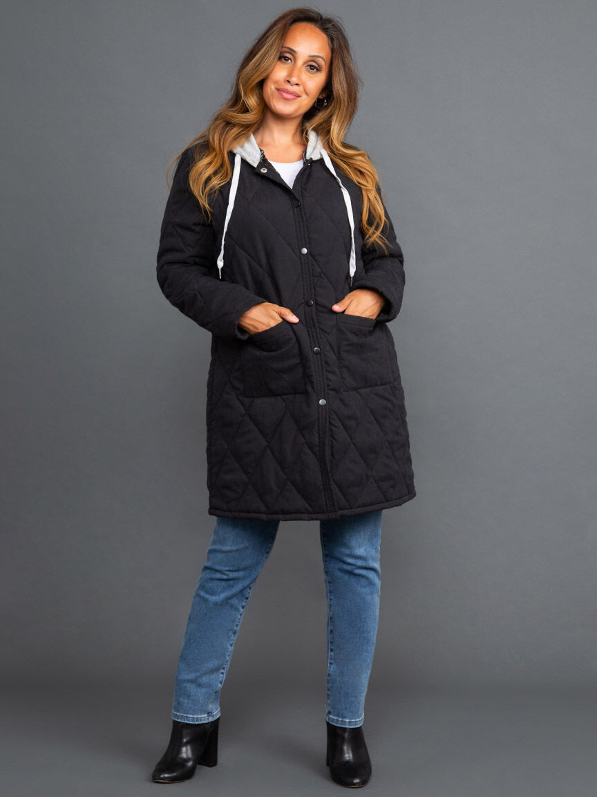 Quilted Jacket w/ Contrast Hood Image 5