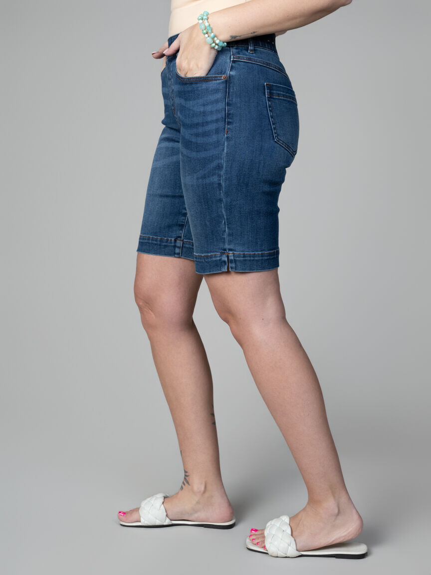 Audrey Mid-Rise Pull-On Bermuda Shorts