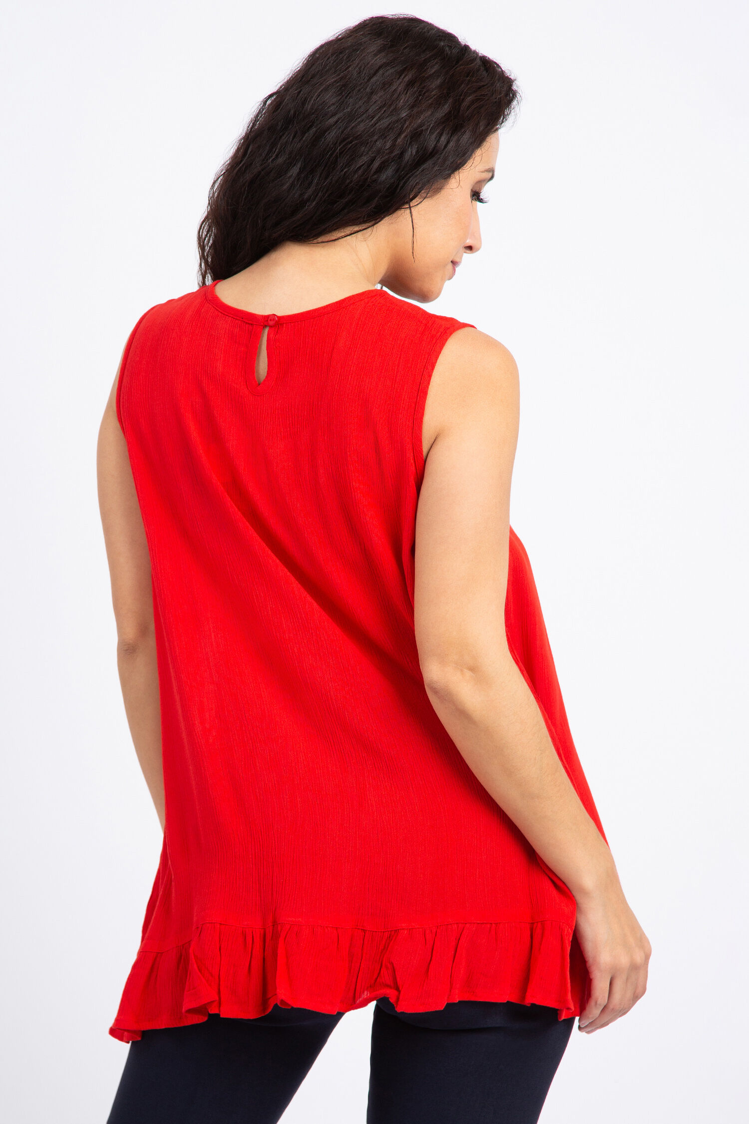 Sleeveless Ruffle Hem Blouse Image 4