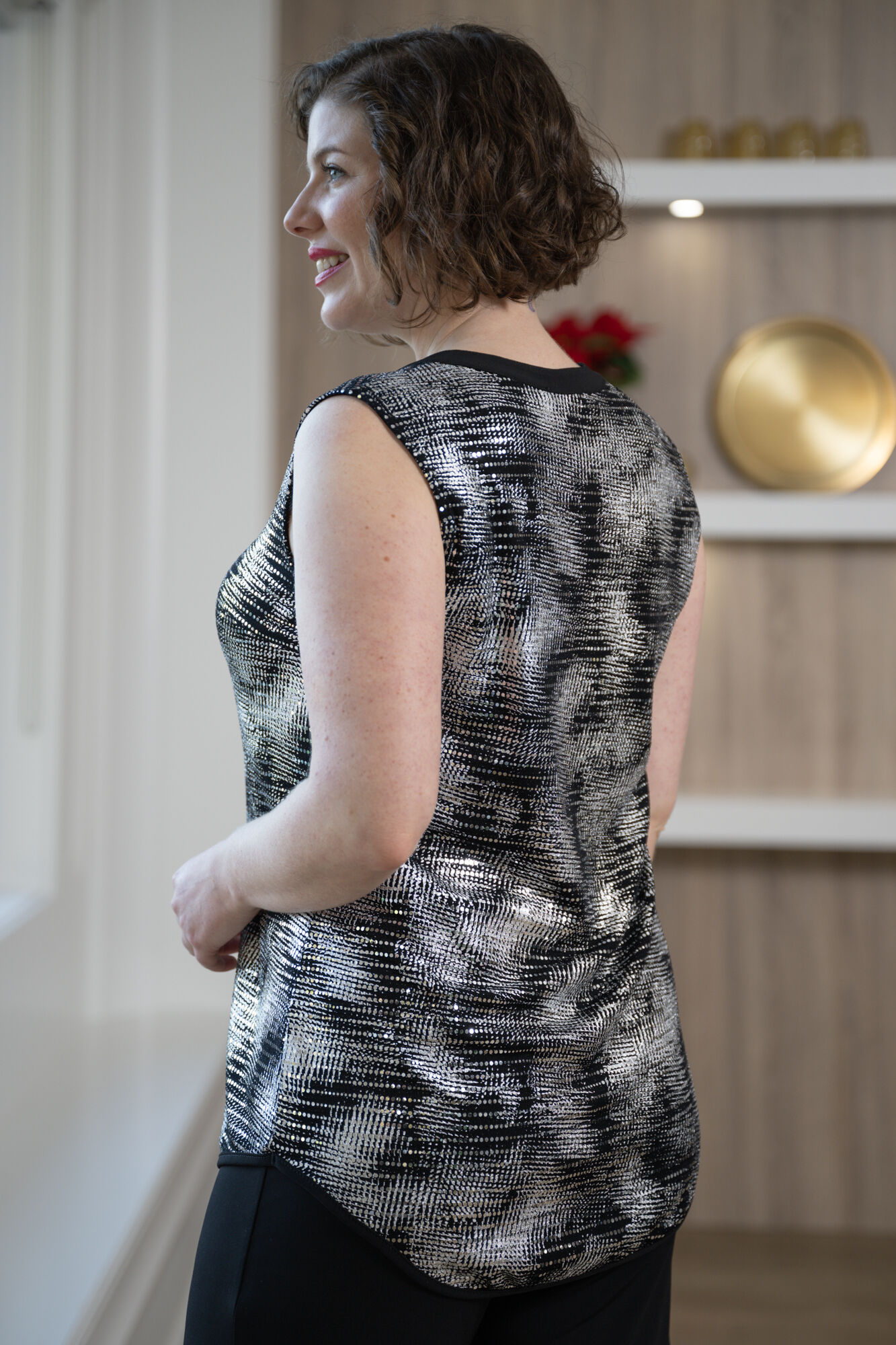 Dressy Notch Taupe Tank  Image 2