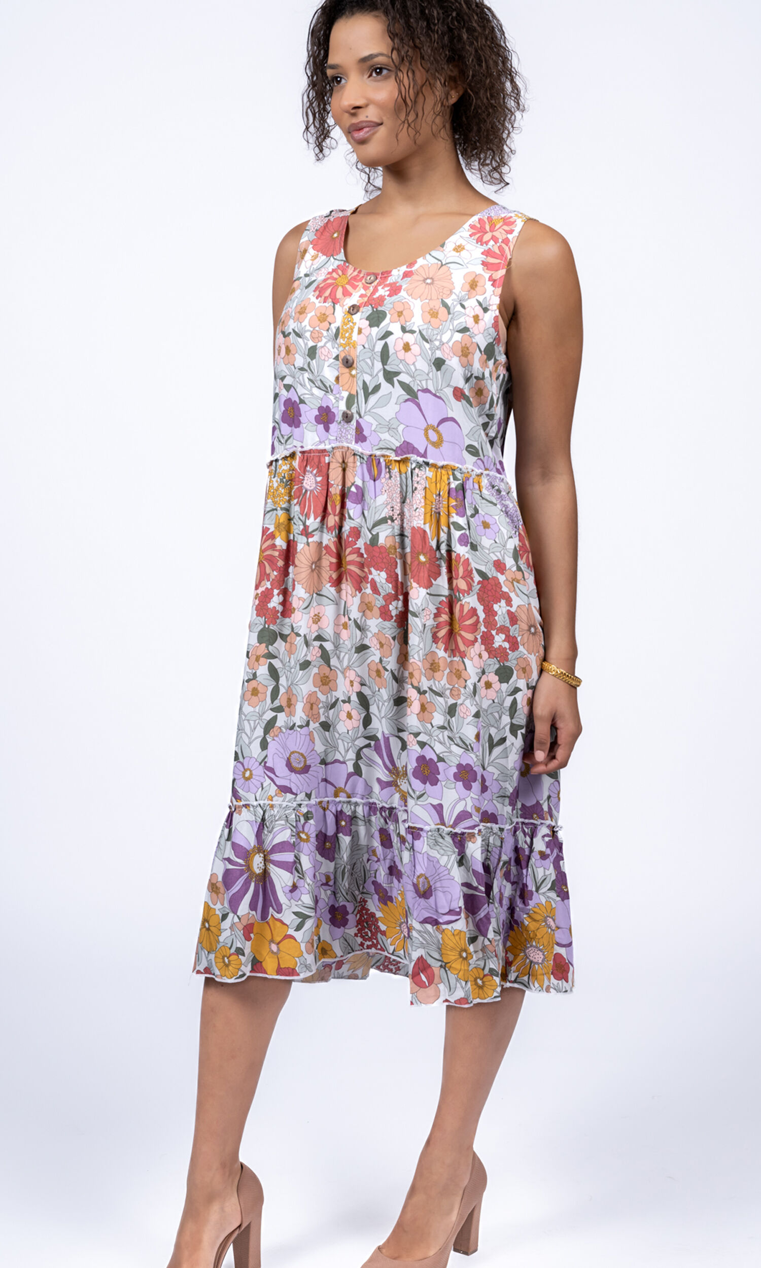 Sleeveless Knee Length Tiered Dress Image 1