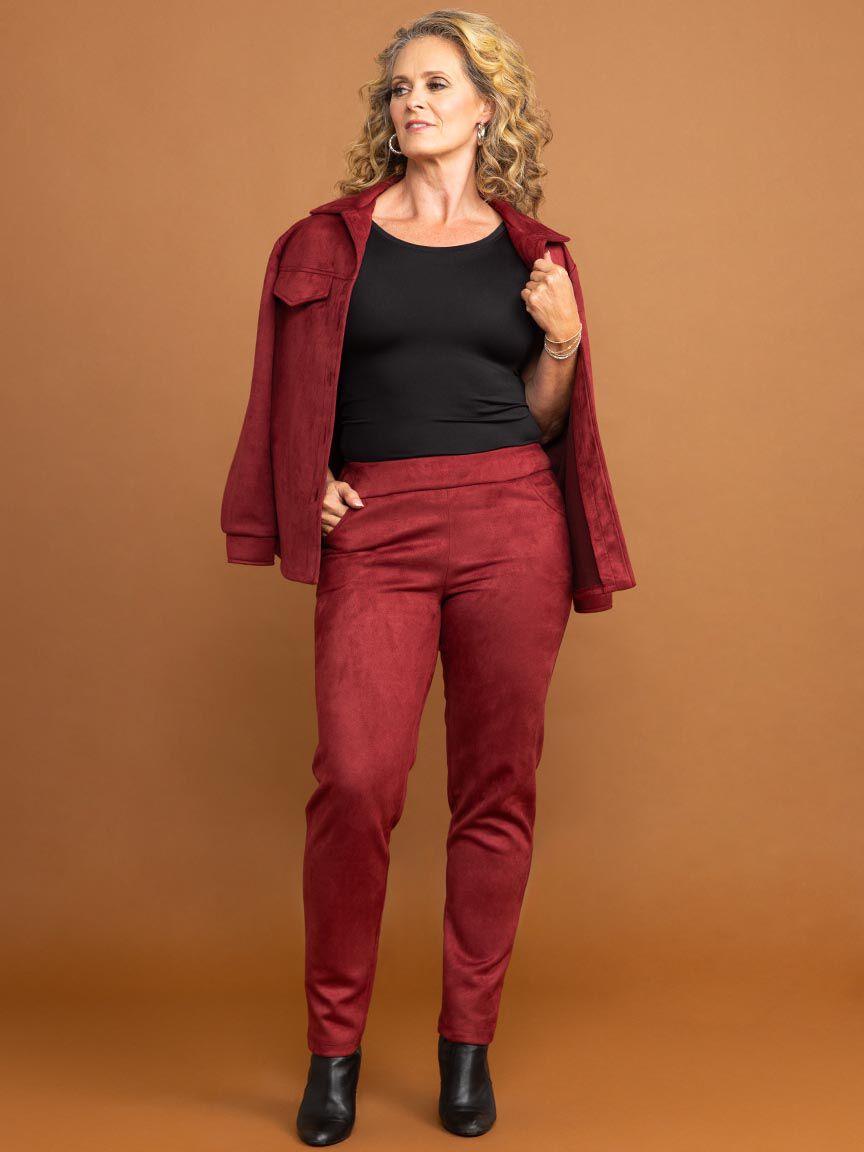 Suede Front Pocket Pants  Image 1