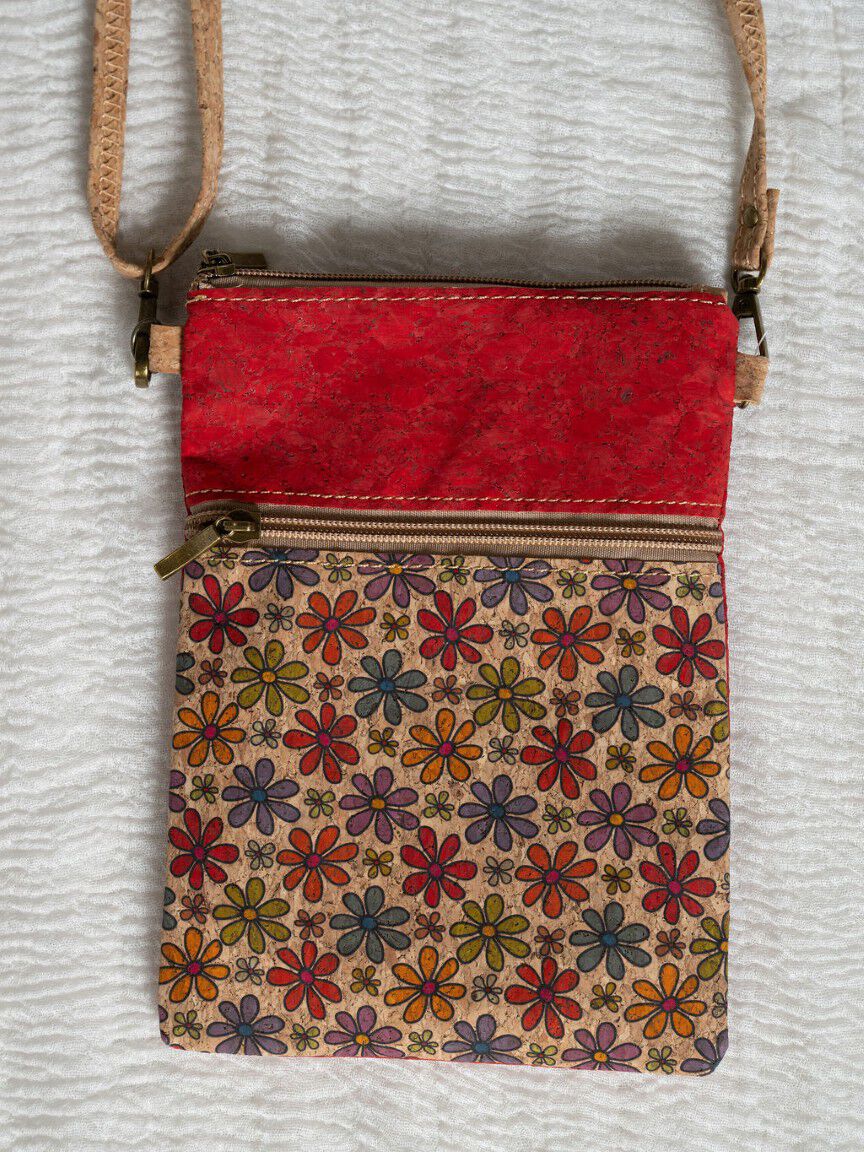 Faux Cork Crossbody Bag