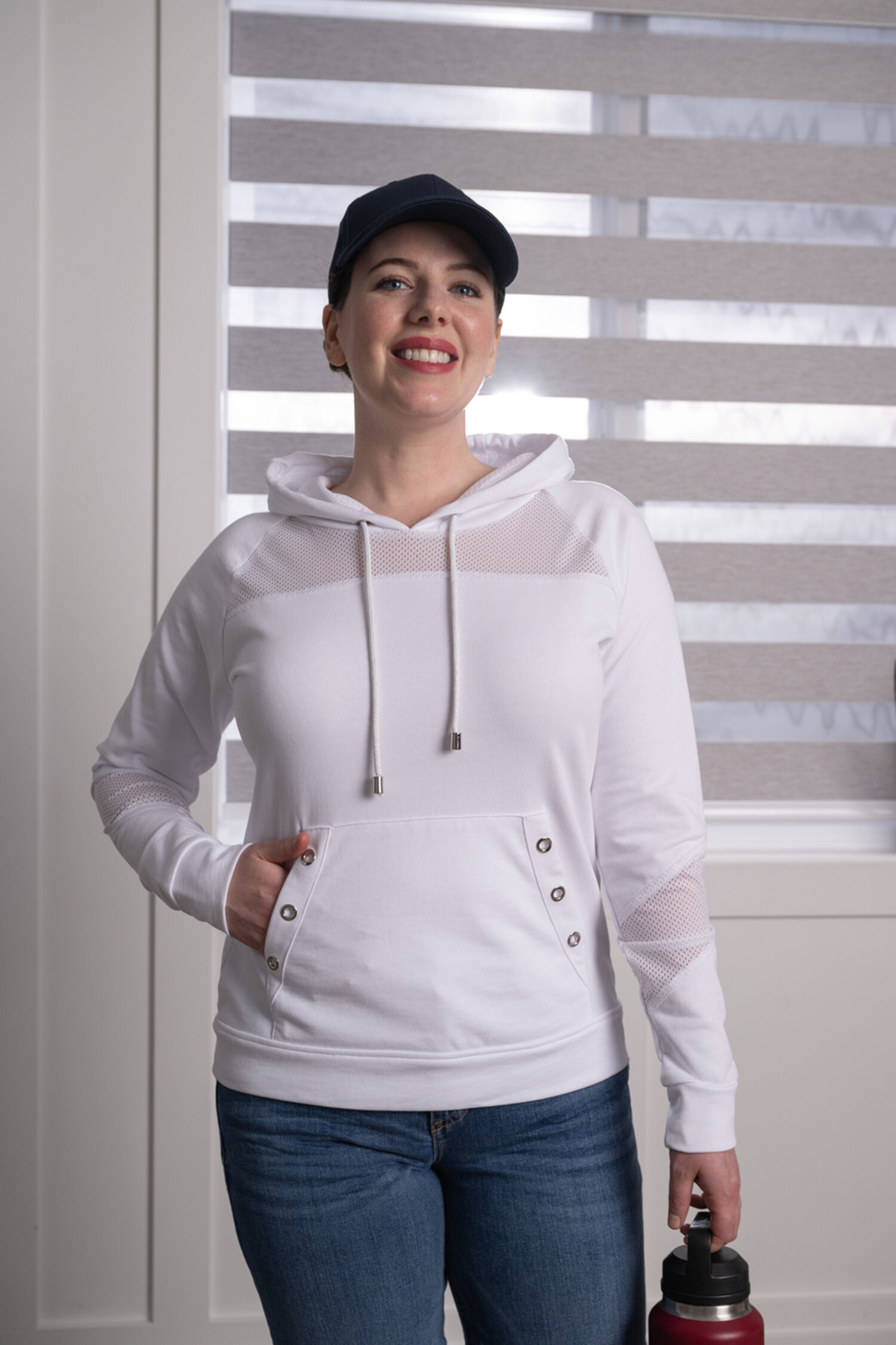 Long Sleeve Hoodie w/ Grommet Detail Image 3