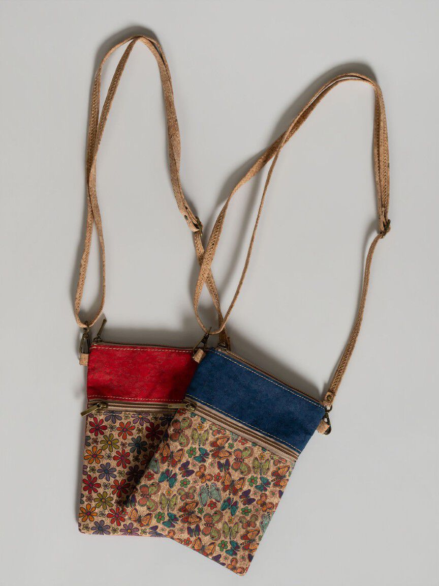 Faux Cork Crossbody Bag