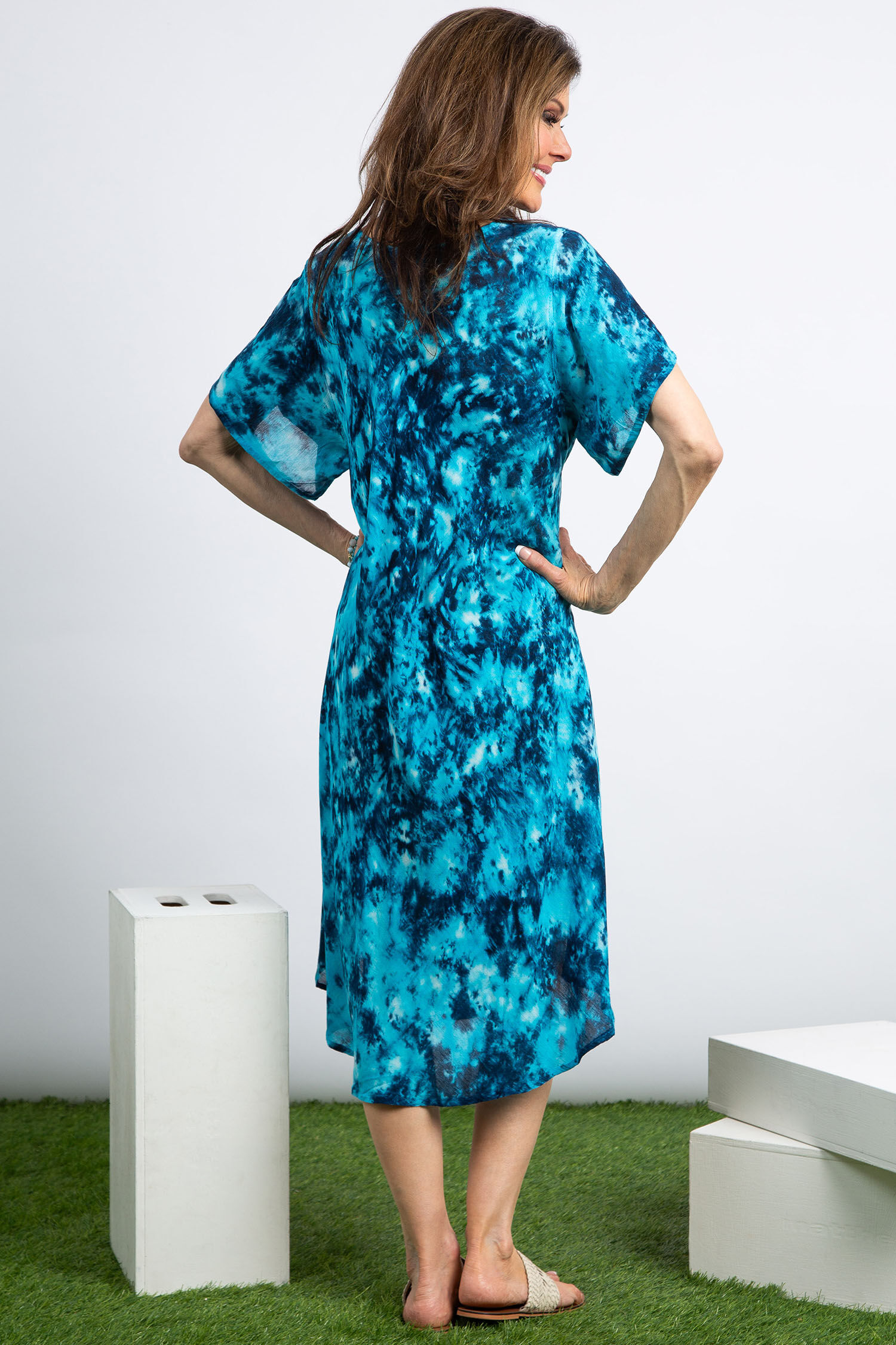 Umbrella Cut Short Sleeve Dress Image 3