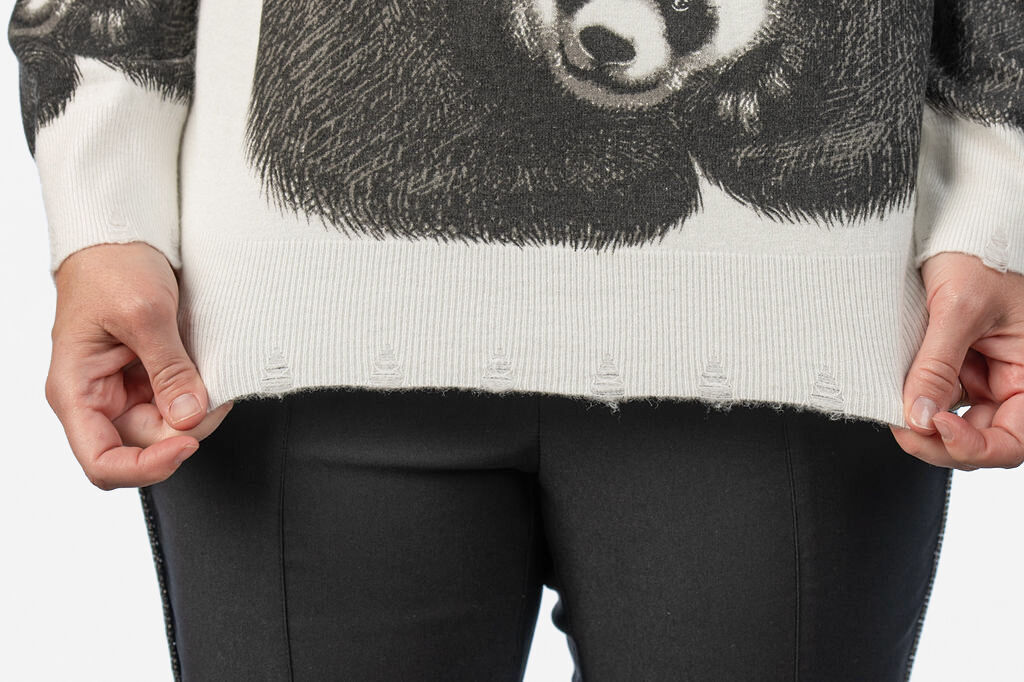 Baby Panda White Cozy Soft Sweater Image 4