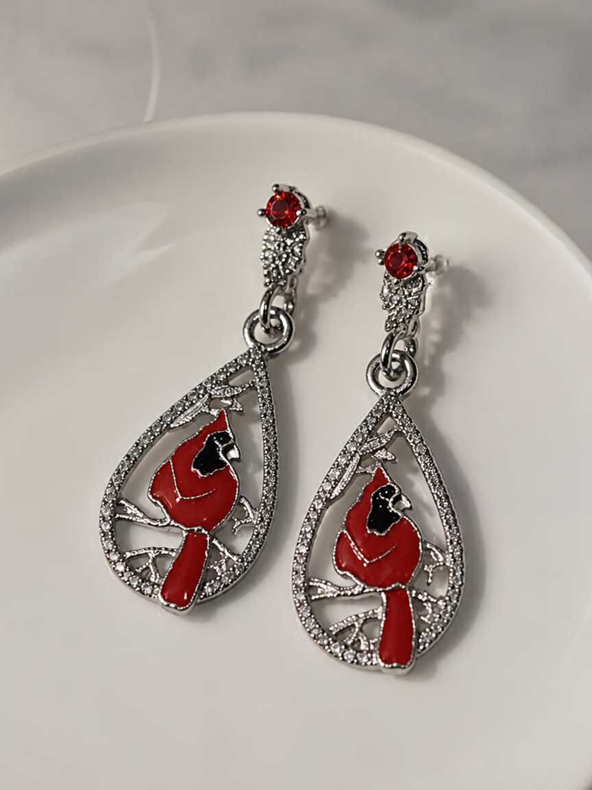 Cardinal Necklace and Earring Set
