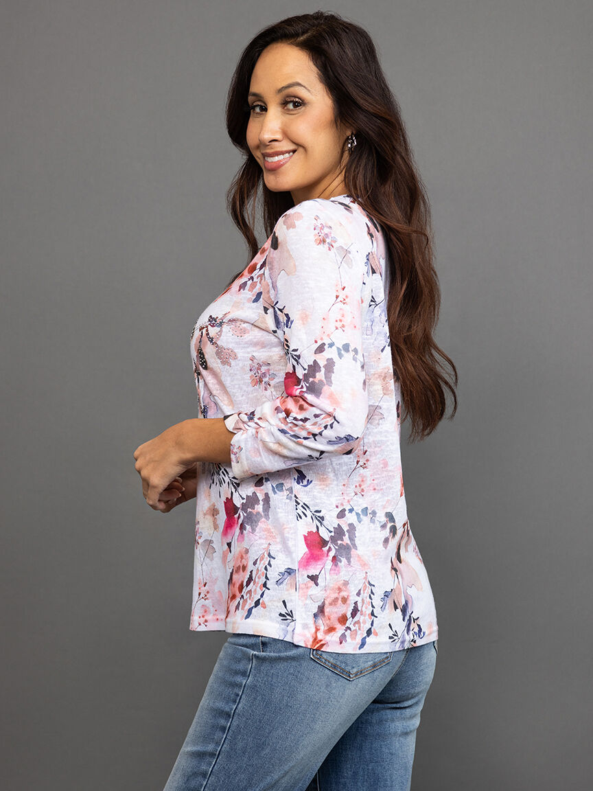 Earthy &frac34; Sleeve Top   Image 3