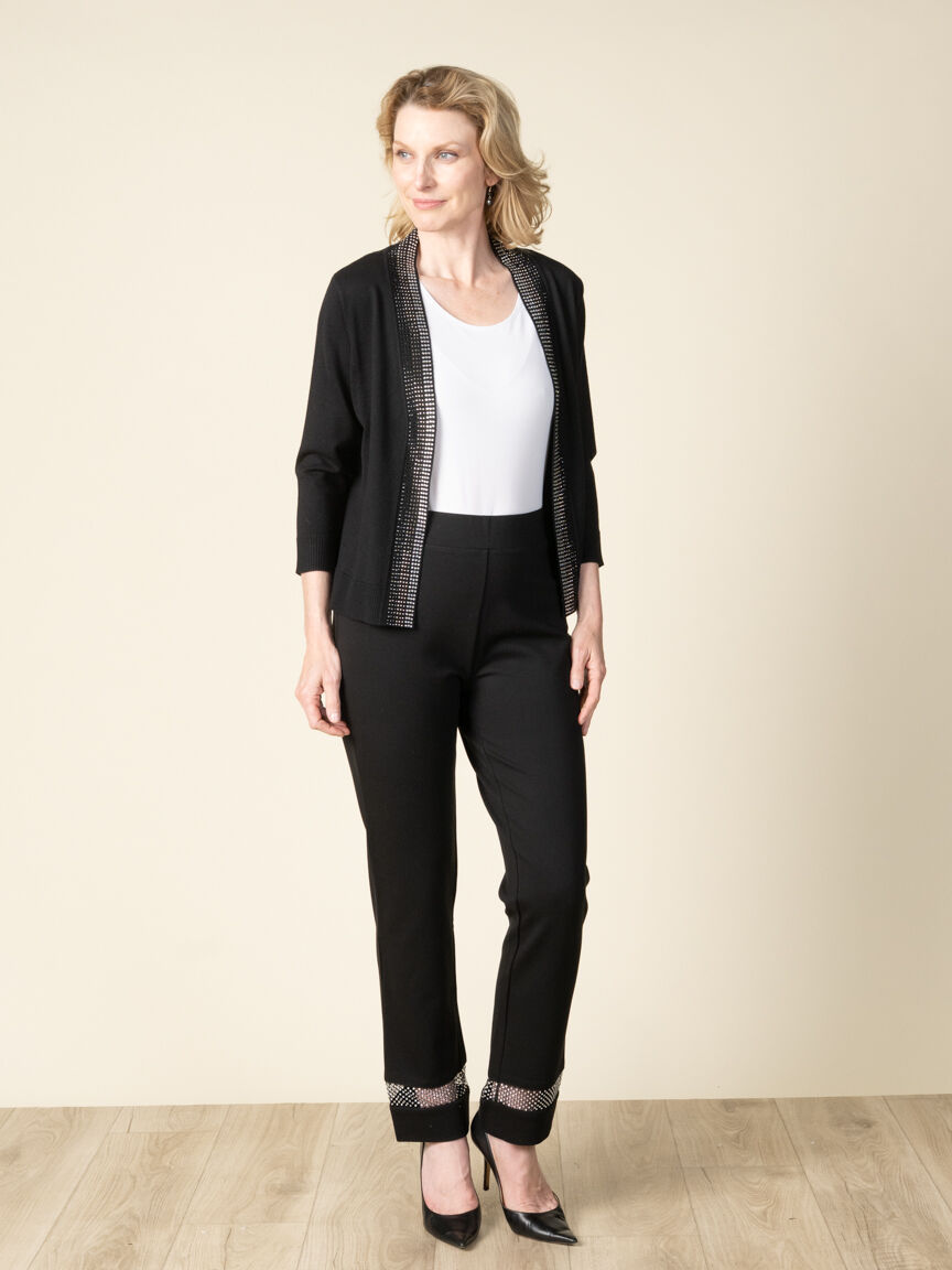 Pull-On Pants With Mesh and Bling