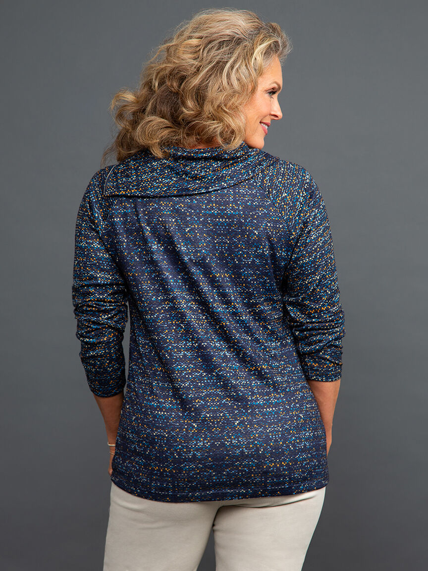 Long Sleeve Top w/ Zippered Mock Neck Image 4