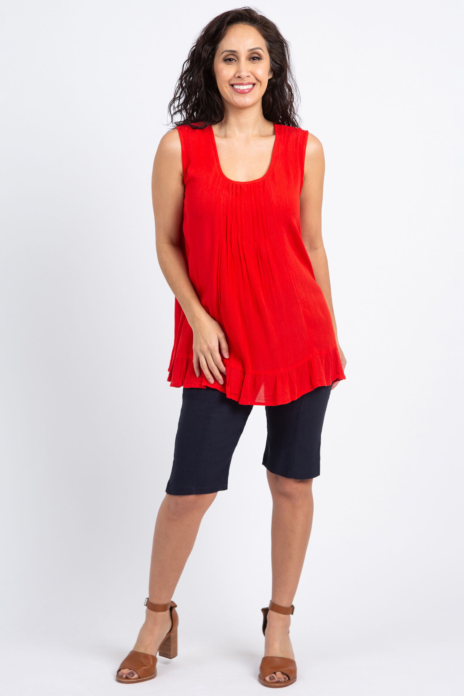Sleeveless Ruffle Hem Blouse Image 2