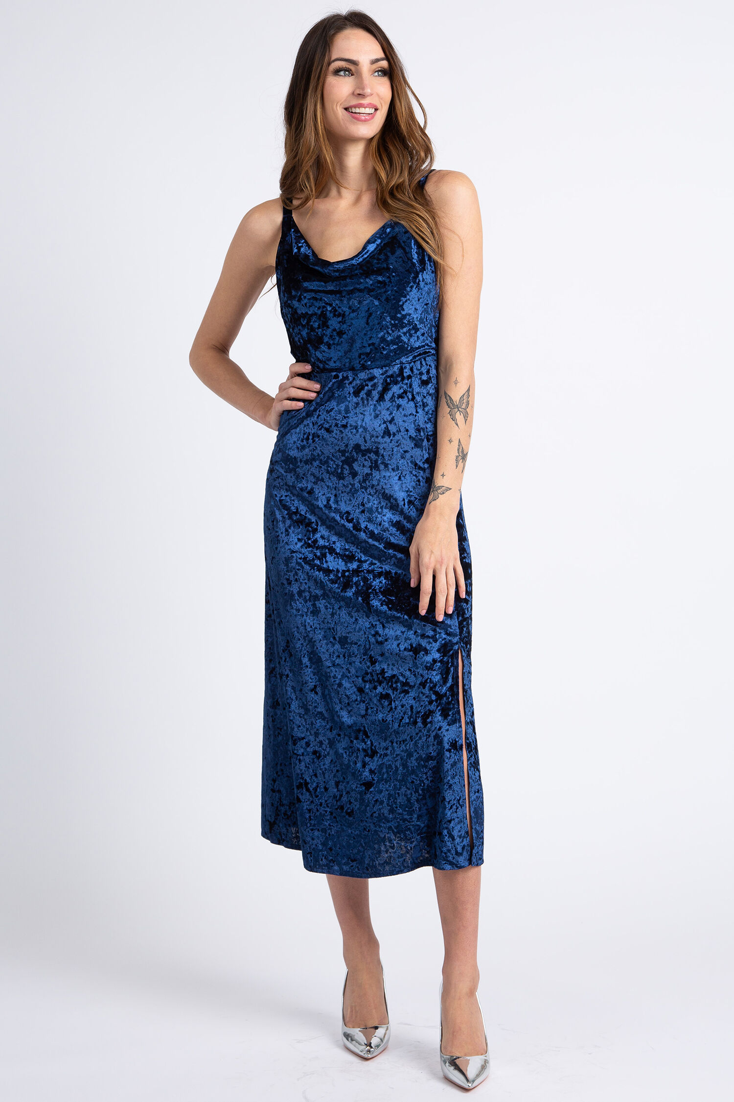 Sleeveless Velour Maxi Dress Image 1