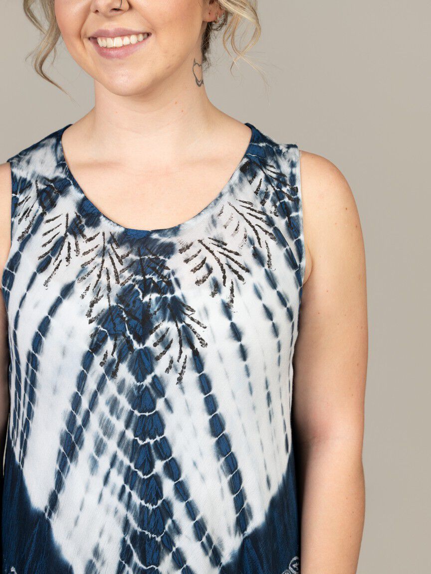 Sleeveless Tie Dye Midi Dress