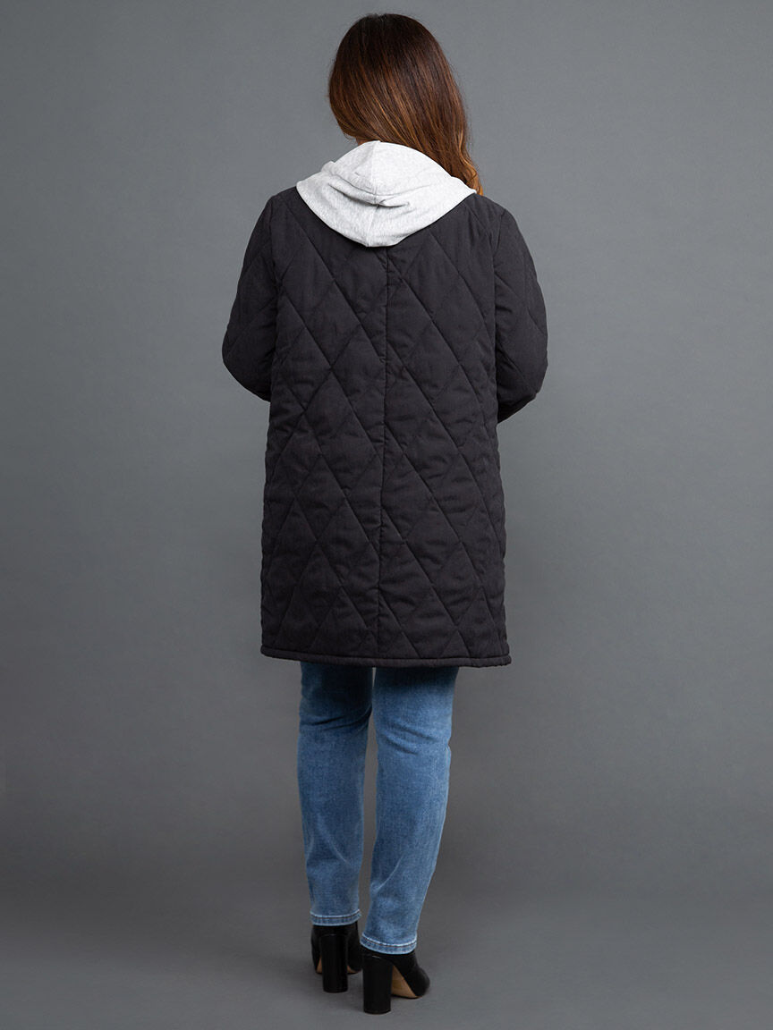 Quilted Jacket w/ Contrast Hood Image 4