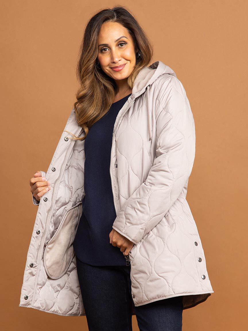 Chain Quilted Hooded Jacket Image 2