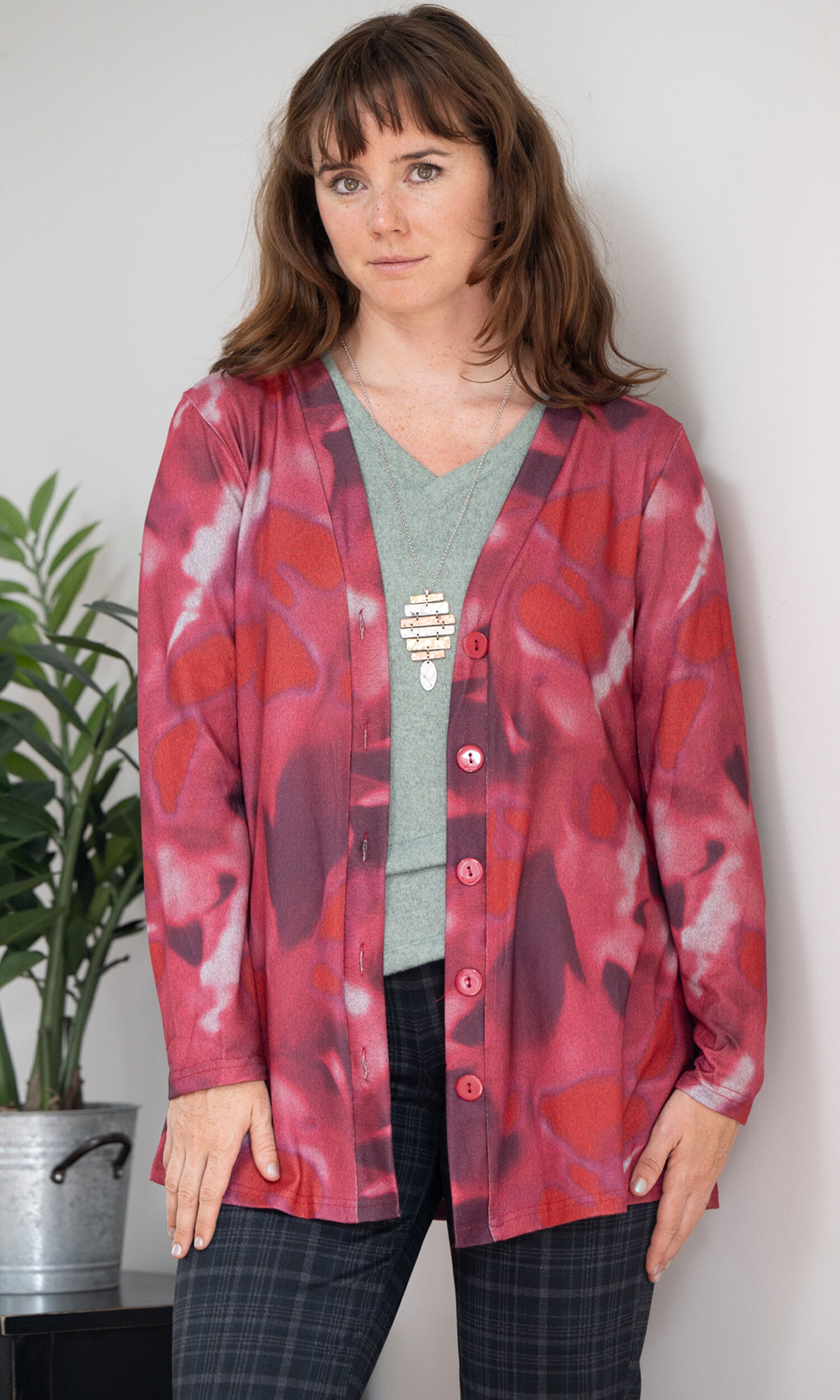 Burgundy Cardigan Image 1