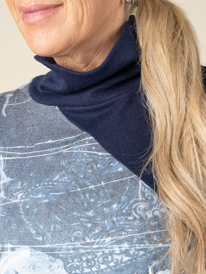 Long Sleeve Colorblock Printed Top