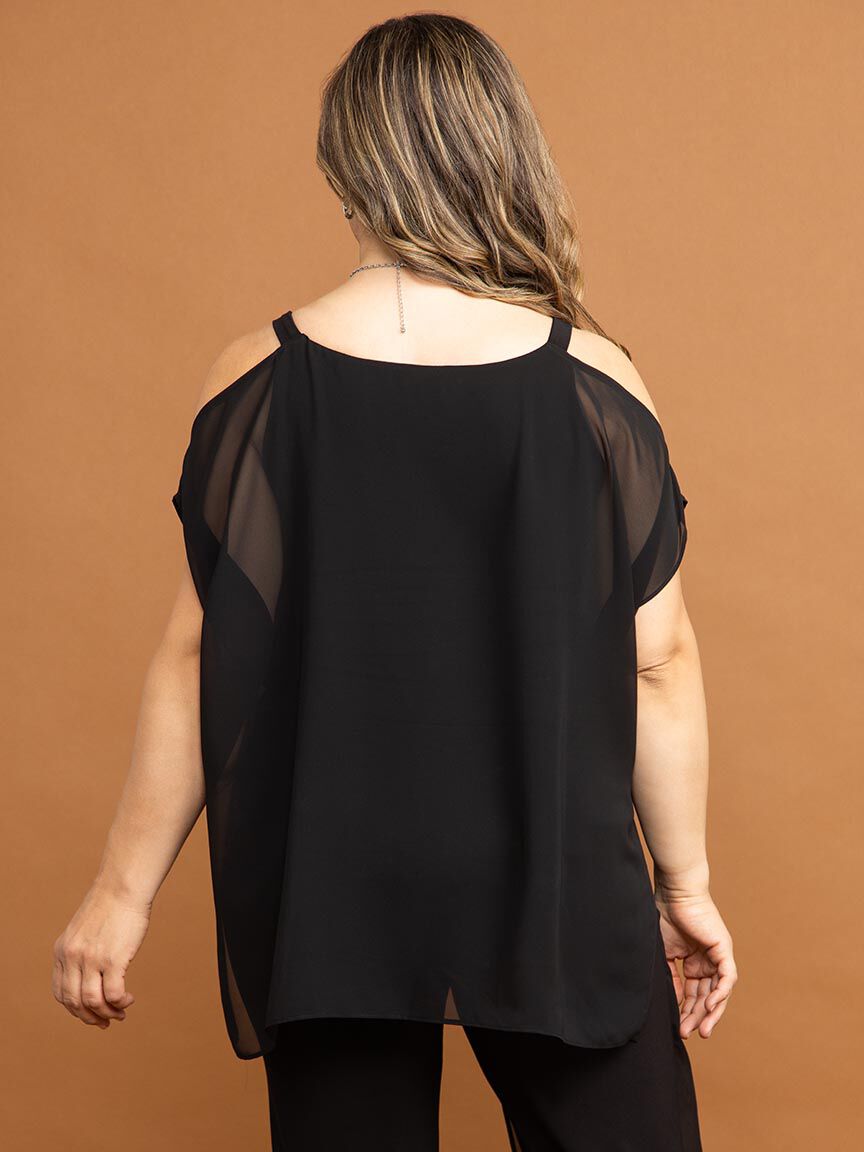 Short Sleeve Top with Chiffon Lining