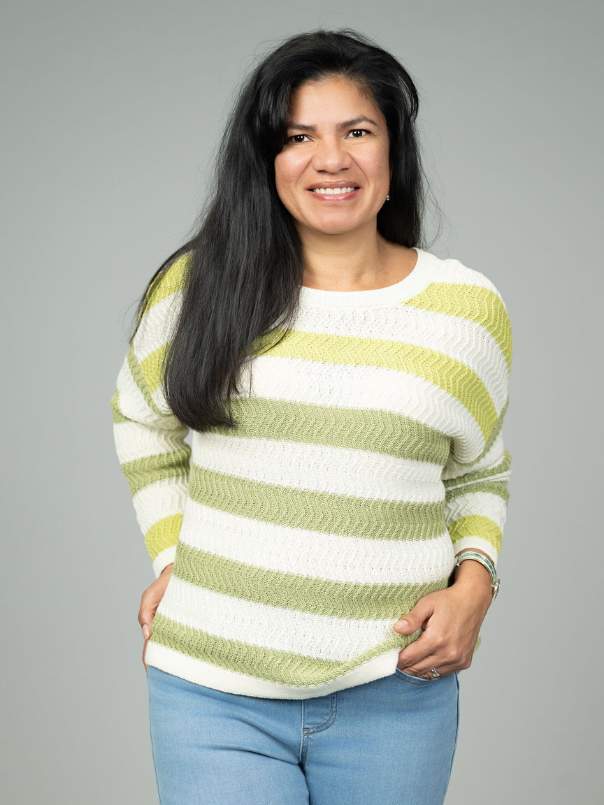 Long Sleeve Shoulder Drop Stripped Sweater