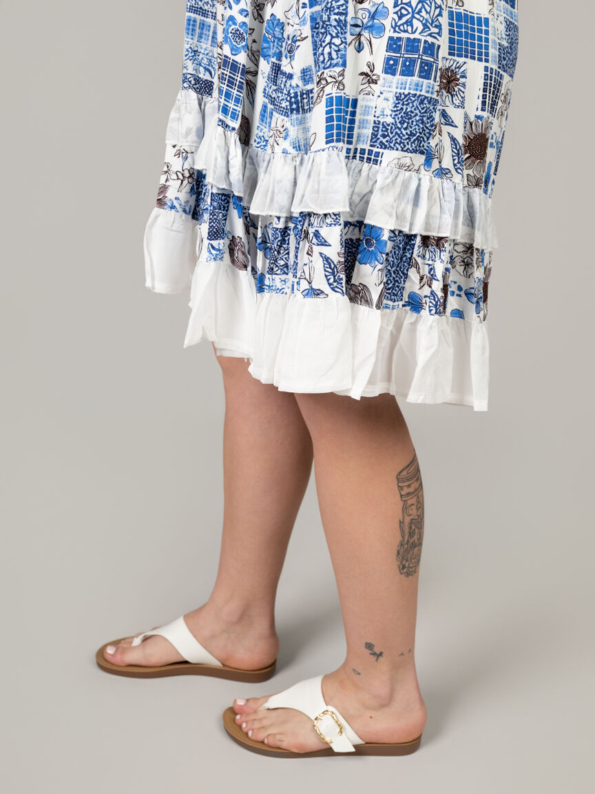 Ruffled Floral Layered Hem Dress Image 3