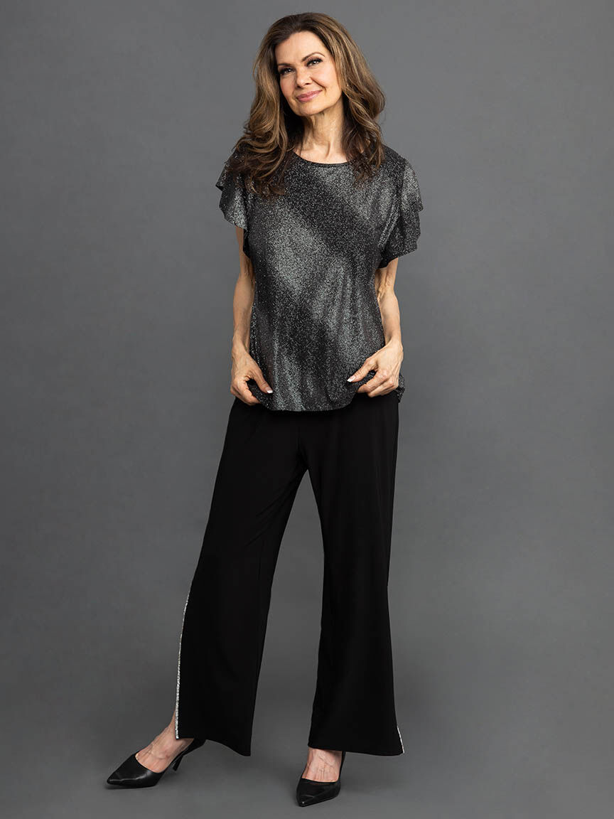 Glittery Short Sleeve Top Image 1