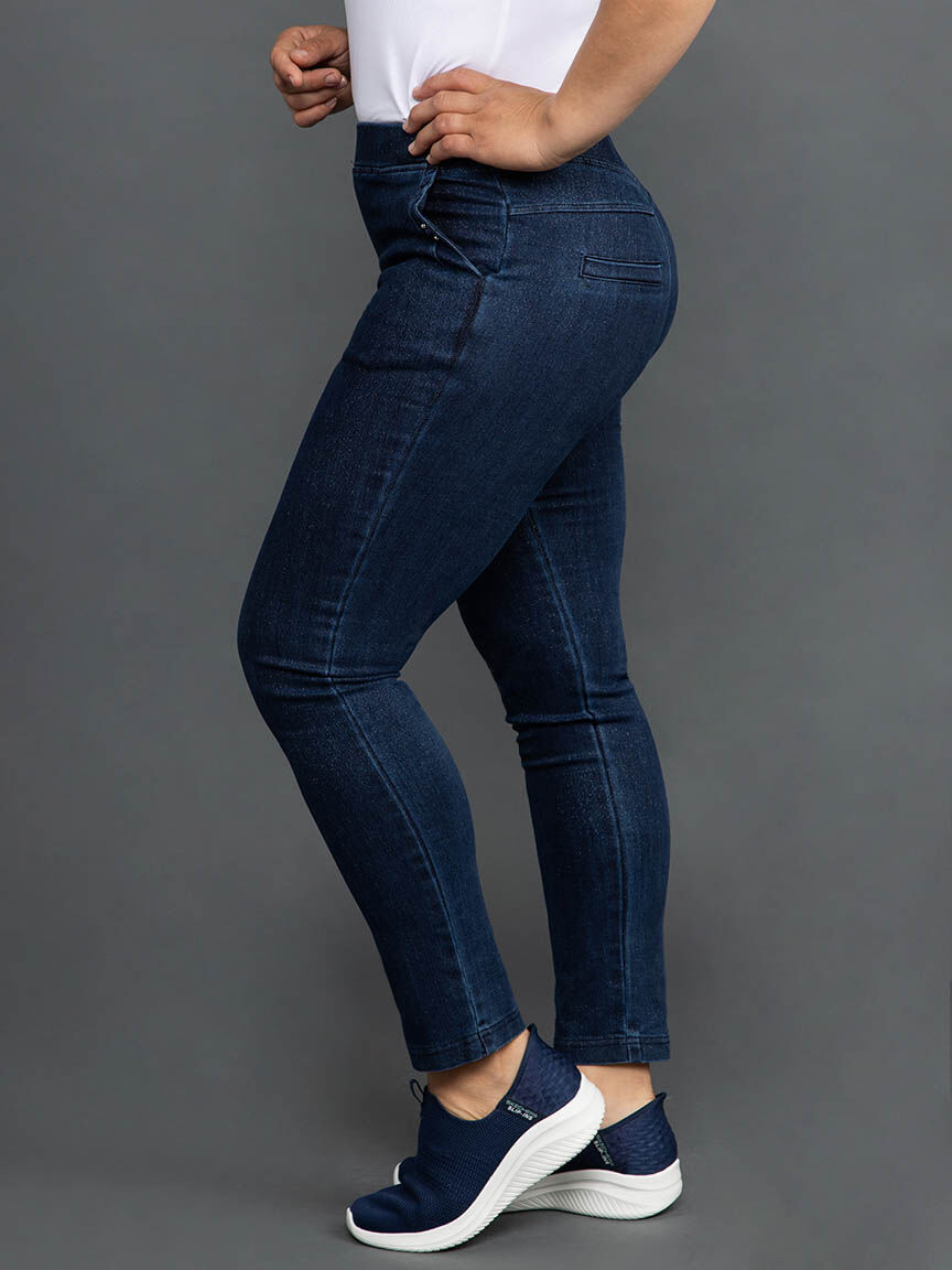 Pull On Slim Cut Jeans Image 2