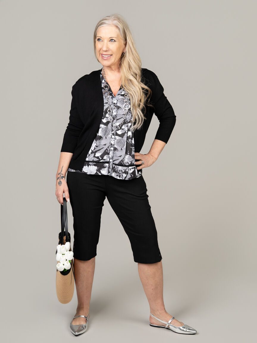 Lightweight 3/4 Sleeve Open Front Cardigan Image 4