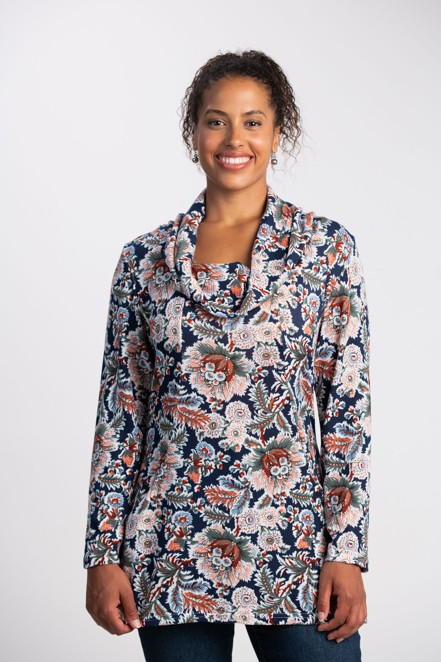 Floral Cowl Neck Top  Image 1