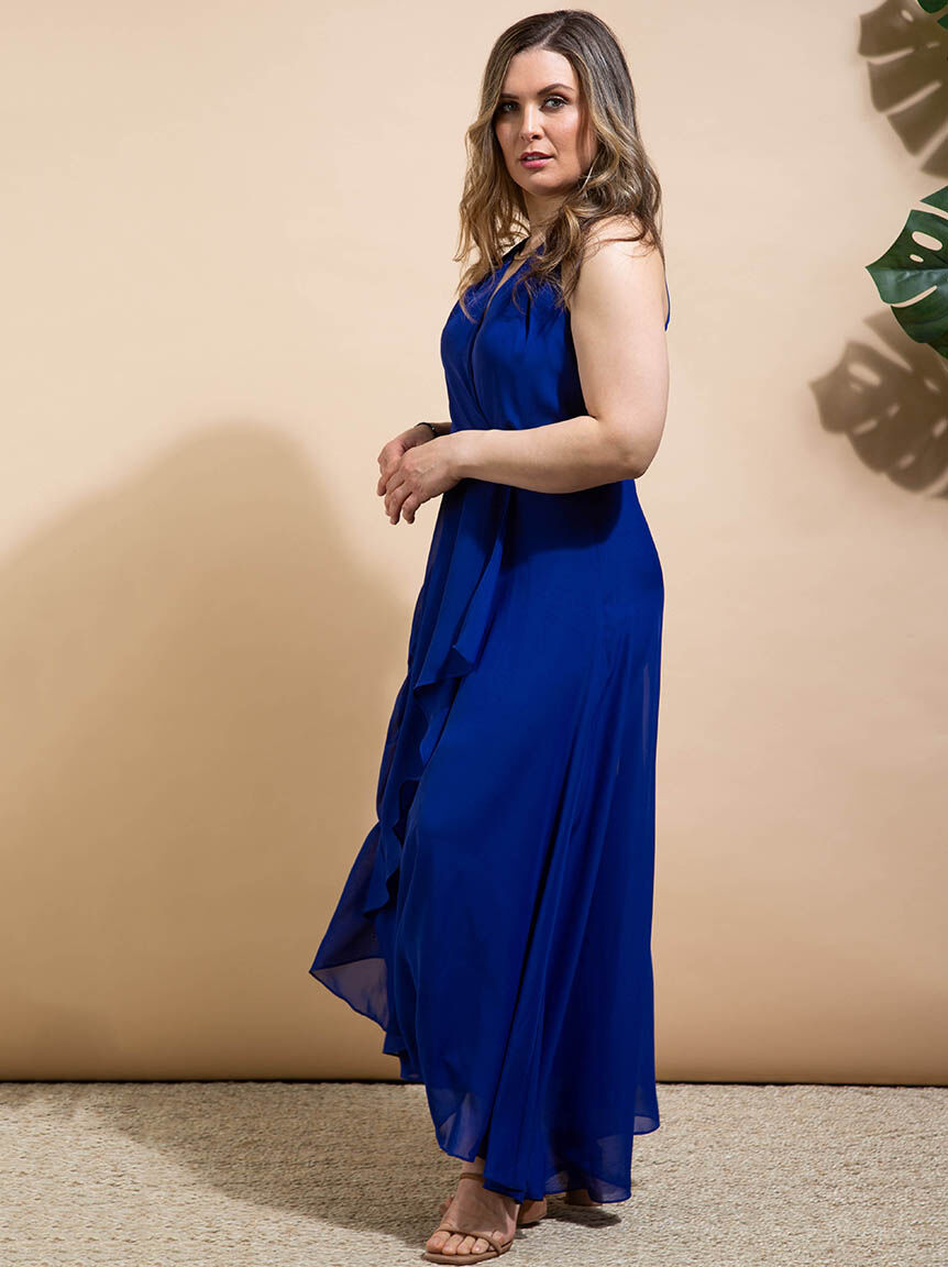 Lined Maxi Dress w/ Keyhole Neck Image 2