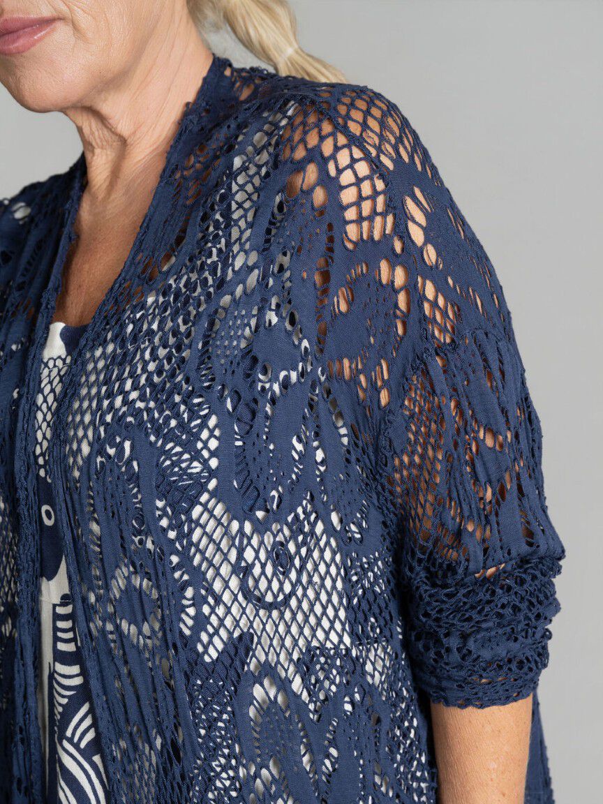 Long Sleeve Mesh Cardigan Image 2