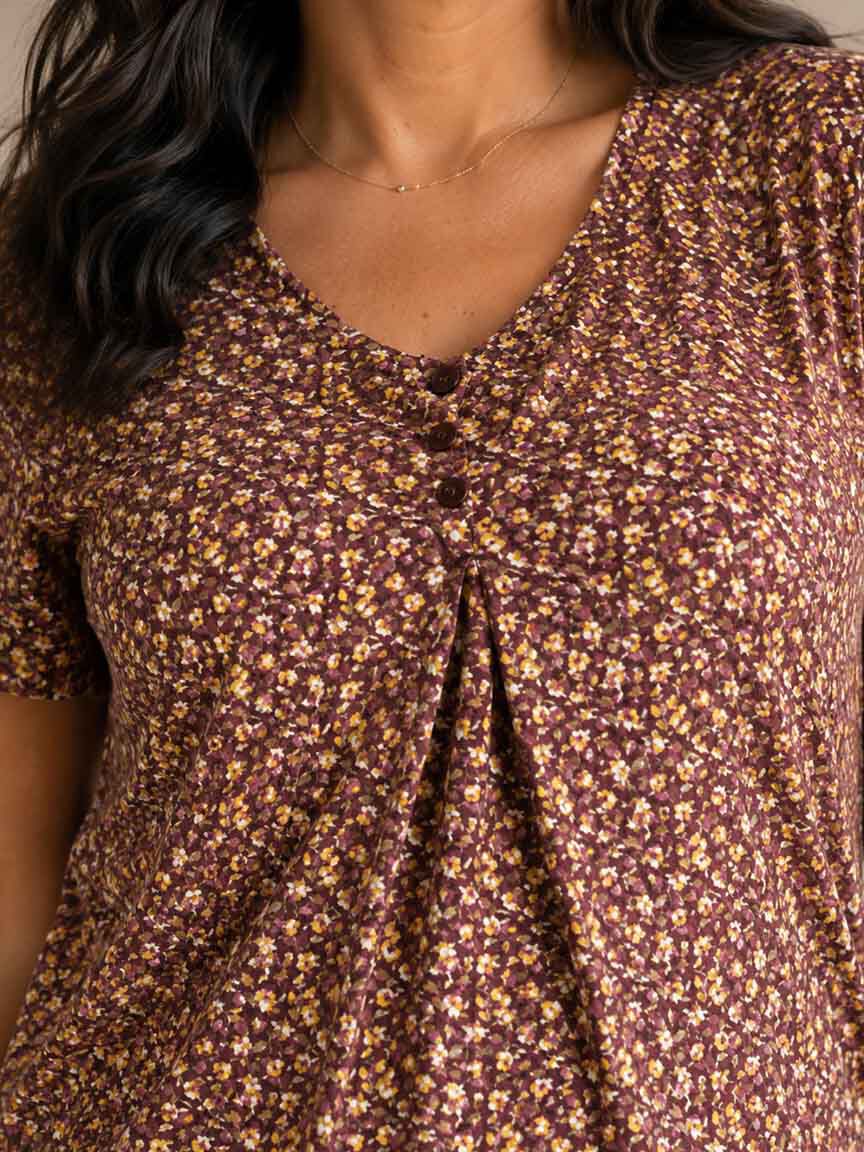 Soft V-Neck Floral Top