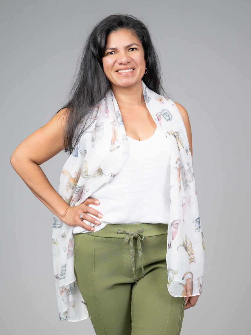 Lightweight Mixed Cat Print Scarf