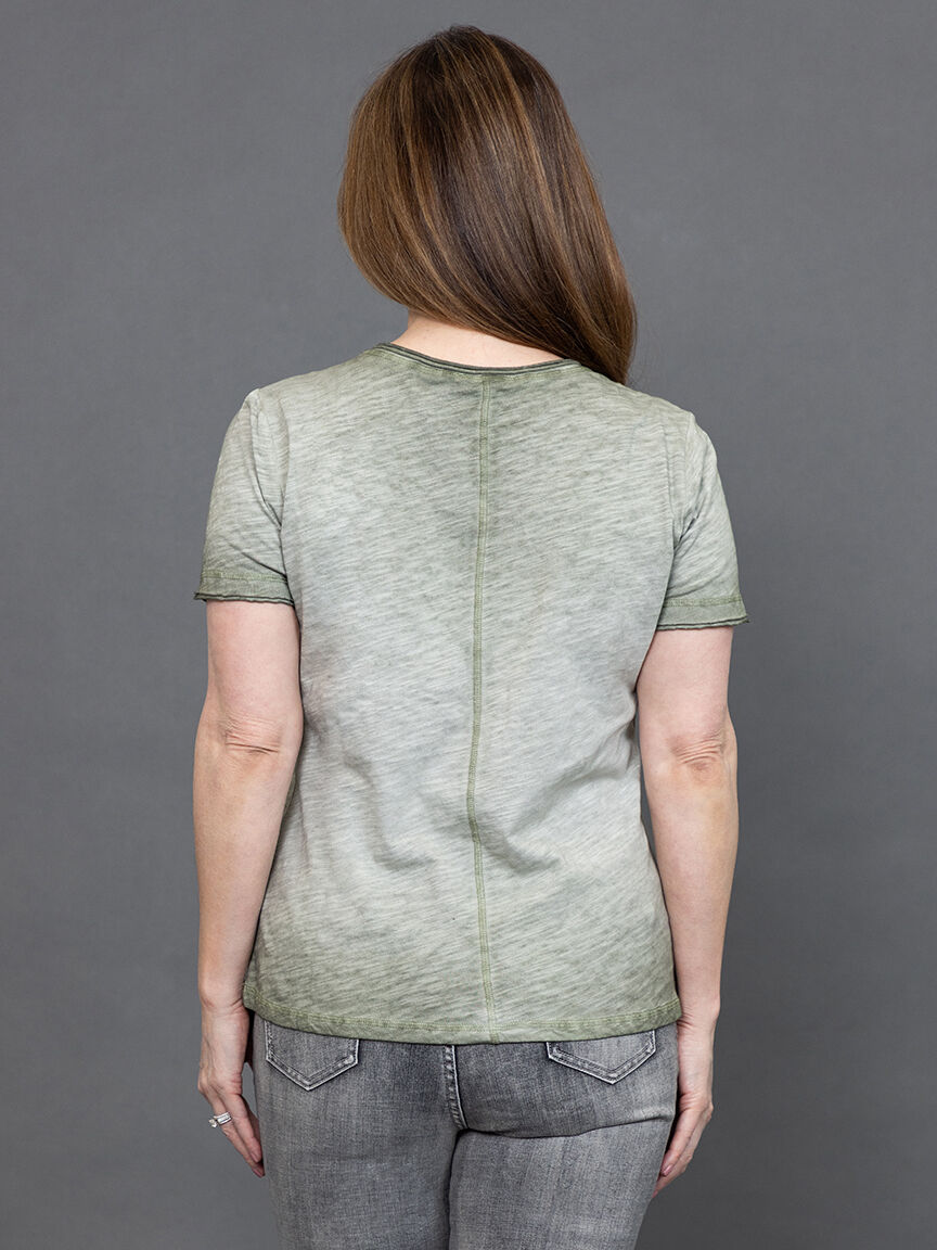 Solid Melange V-Neck Top  Image 4