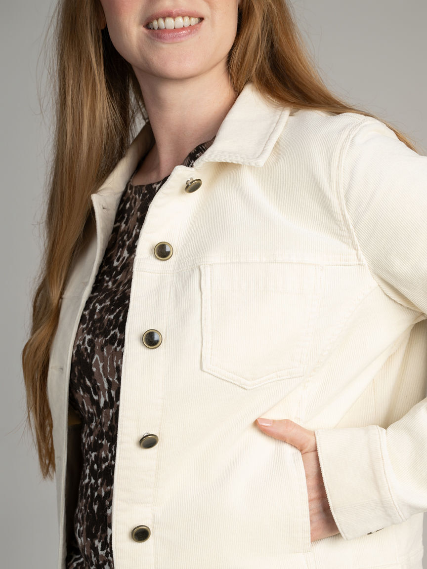 Corduroy Button-Front Jacket