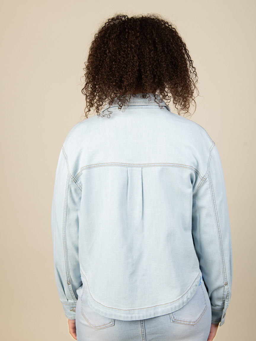 Light Denim Button Front Shirt Image 3