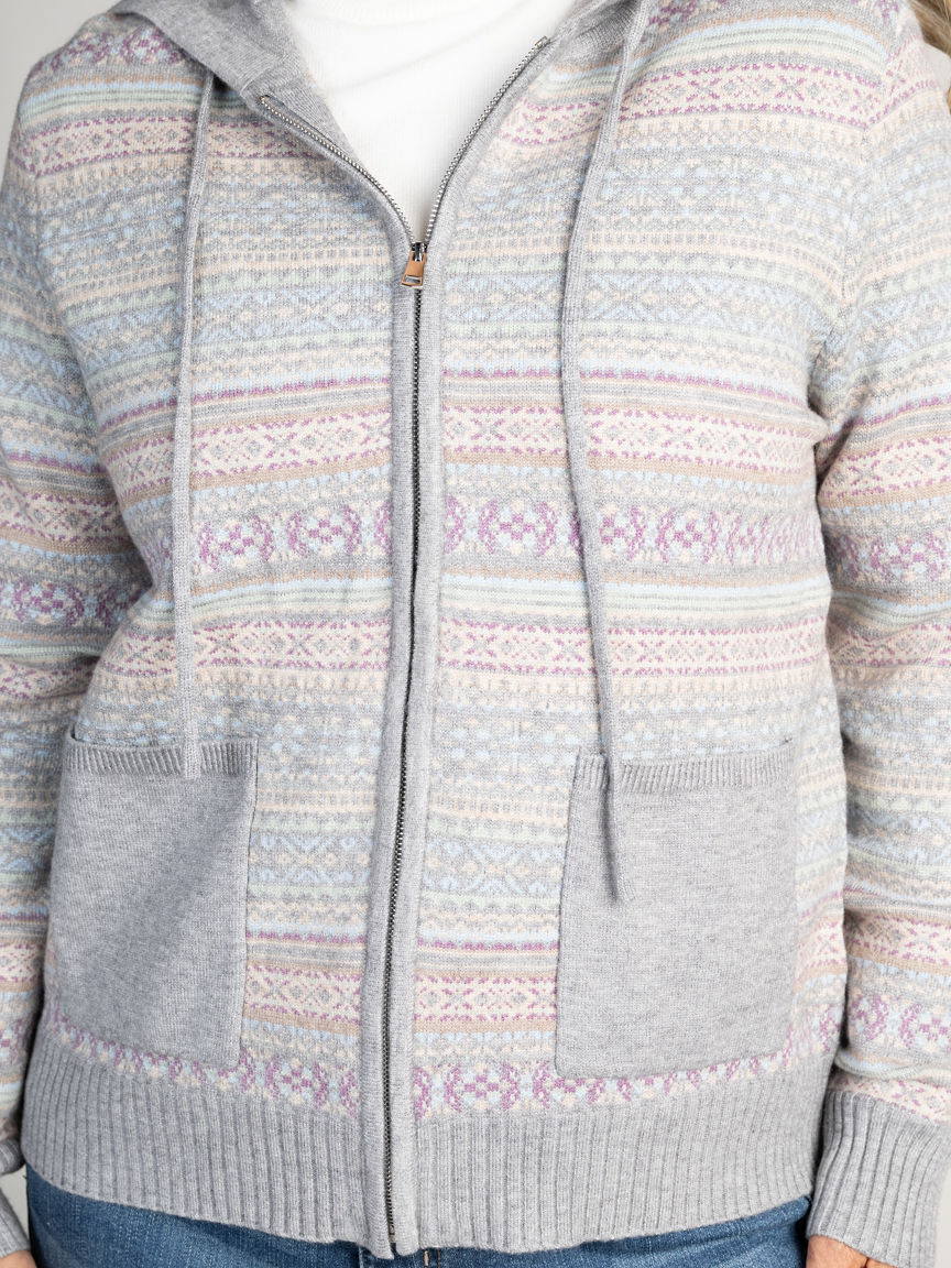 Zip-Up Hooded Cardigan