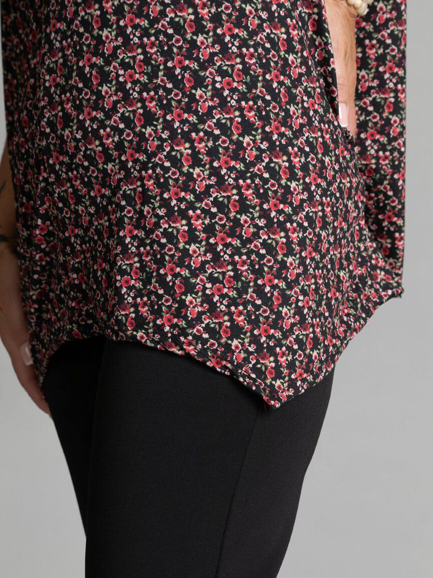Asymmetrical Hem V-Neck Top