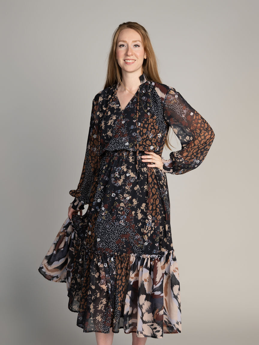 Sheer Sleeve Maxi Dress