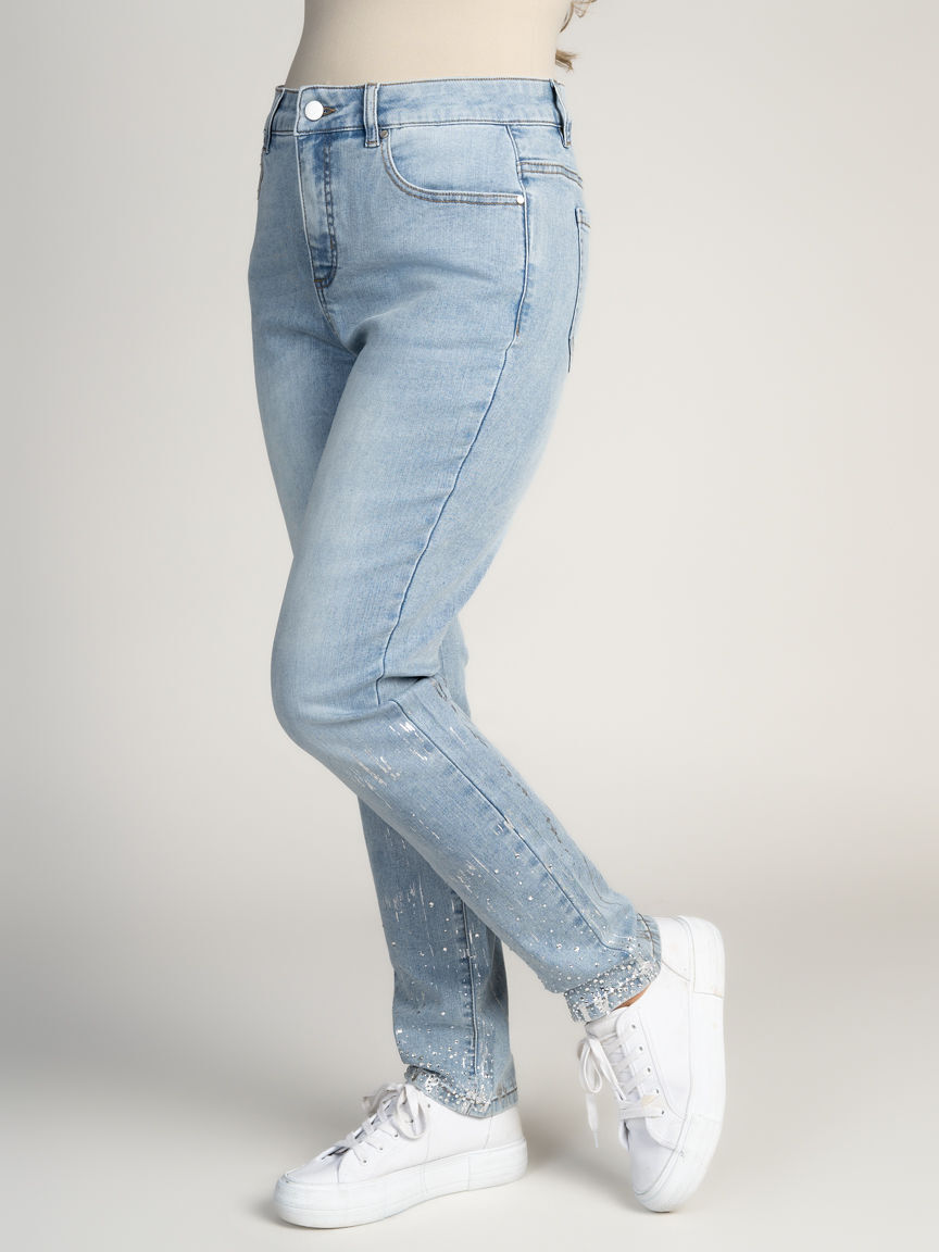 Embellished Straight Leg Jeans