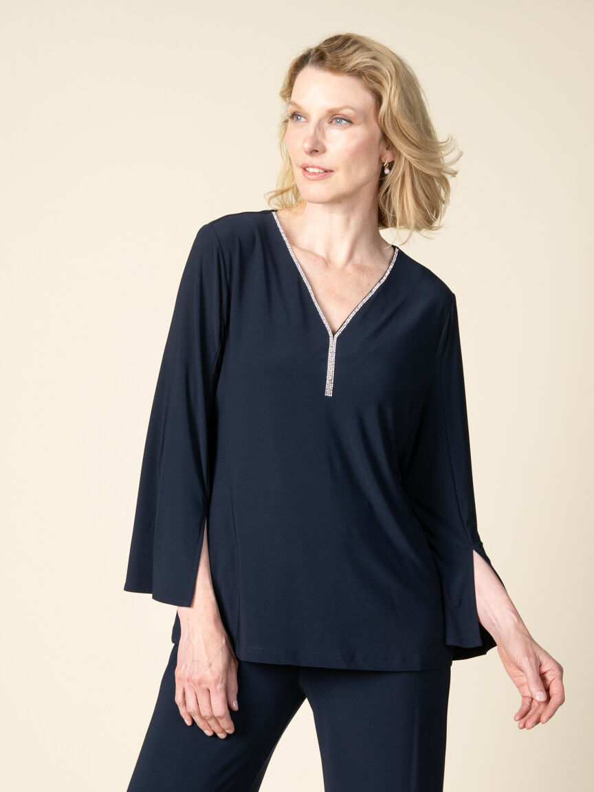 3/4 Sleeve V-Neck Top