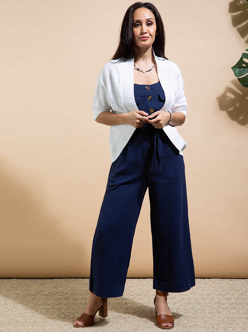 Open-Front Knit Bolero Cardigan Image 1